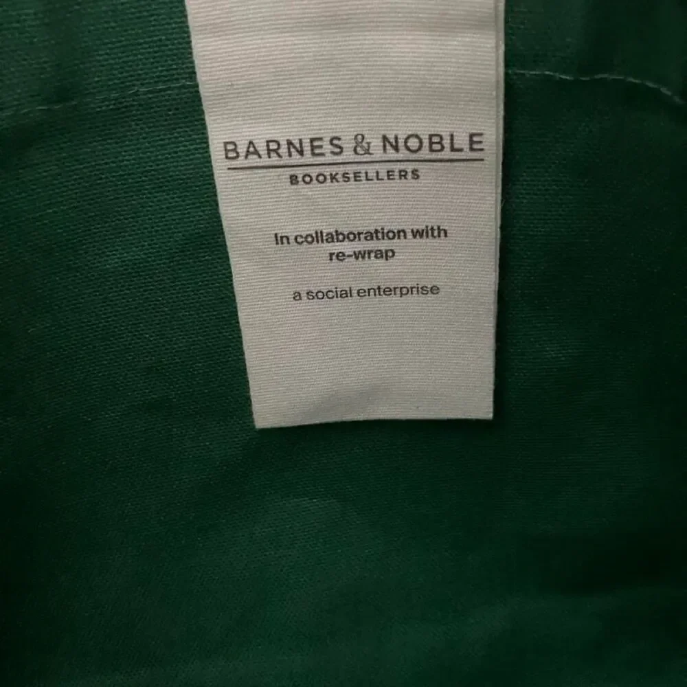Barnes & Noble A Bag of Books Green Canvas Tote Bag